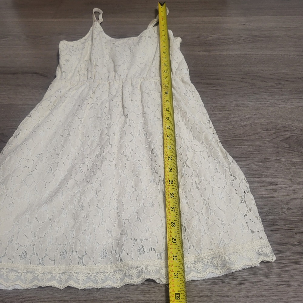 Poetry Cream White Floral Lace Mini Dress size Small Babydoll Cottagecore Fairy - Picture 7 of 8